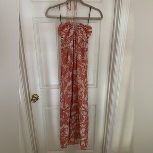 H&M Coral Floral Maxi Dress